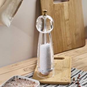 Luno Crystal – Transparante peper-/zoutmolen van acryl | 22 cm