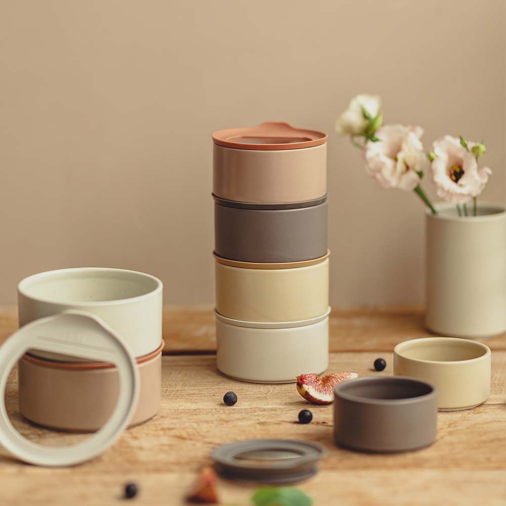 Neoflam FIKA One keramische bewaardozen set | 6-delig | Stone white