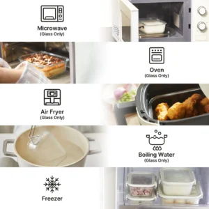 Neoflam Comodo glazen vershouddoos beige | 320 ml