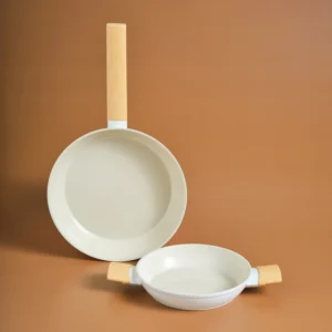 Karaca Swiss Crystal Almond 2-delige inductie koekenpannenset | Crème