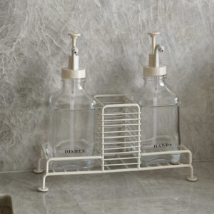 Glove dubbele keukendispenser met metalen houder | Beige