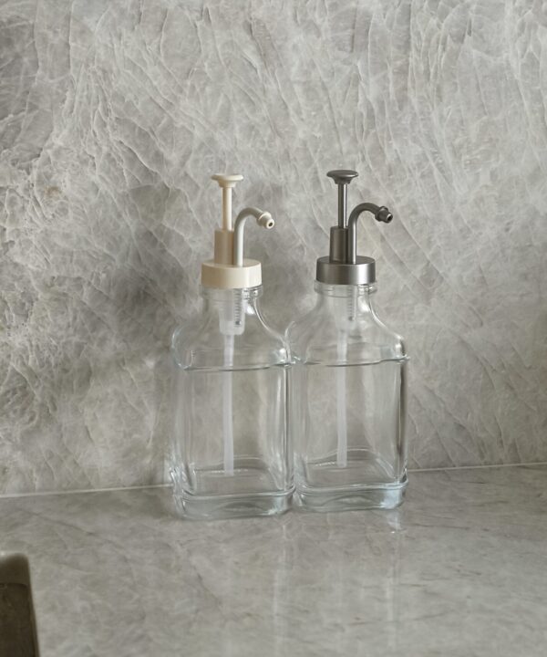 Gael glazen dispenser fles 500 ml – Zilver