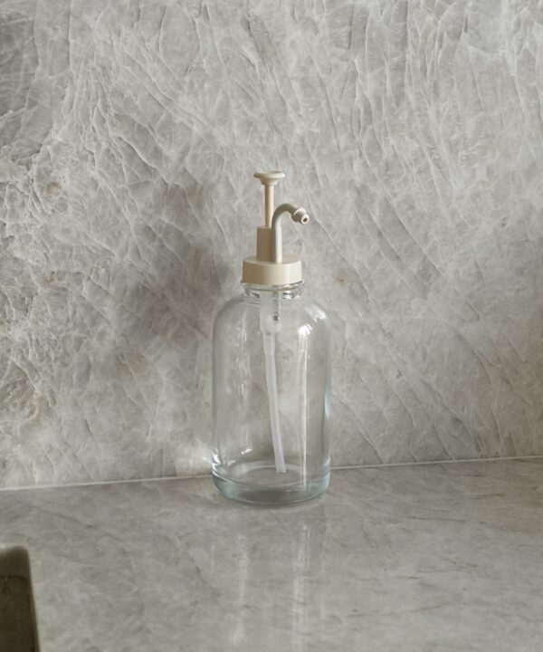 Angel glazen dispenser fles 500 ml – Beige
