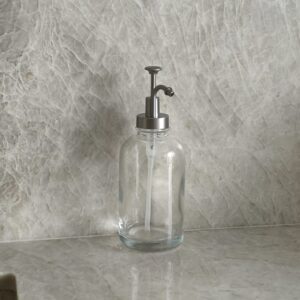 Angel glazen dispenser fles 500 ml – Zilver