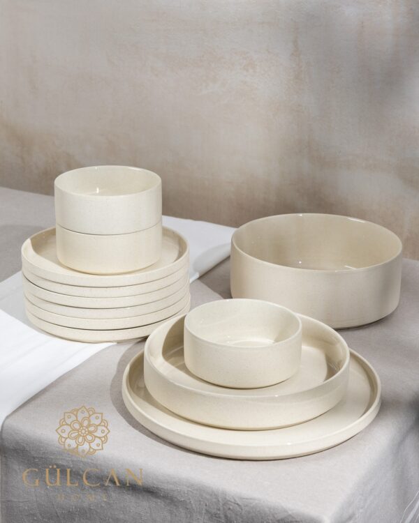 Belago 25-delige steengoed serviesset voor 6 personen | Beige