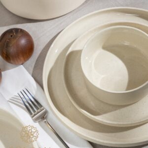 Belago 25-delige steengoed serviesset voor 6 personen | Beige