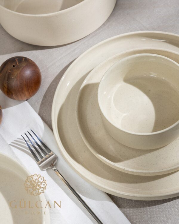 Belago 25-delige steengoed serviesset voor 6 personen | Beige