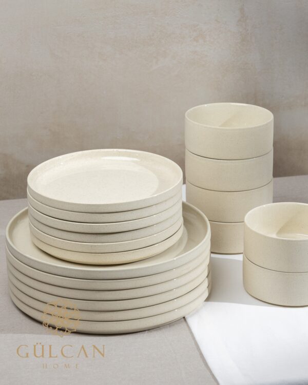Belago 25-delige steengoed serviesset voor 6 personen | Beige