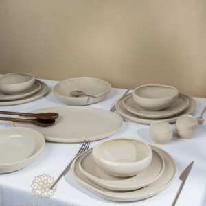 Barles dupe serviesset | 27-delig voor 6 personen | Biscuit beige
