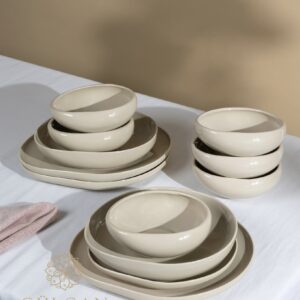 Barles dupe serviesset | 27-delig voor 6 personen | Biscuit beige