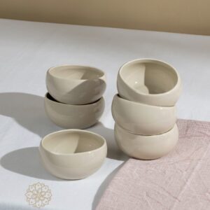 Barles Biscuit dipschalen | 6 stuks | 9 cm | Beige