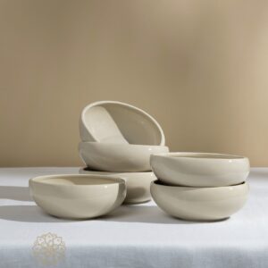 Barles Biscuit snackschalen | 6 stuks | 12 cm | Beige