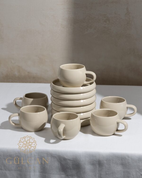 Bondy dupe espresso kopjes | Beige | 12-delig voor 6 personen