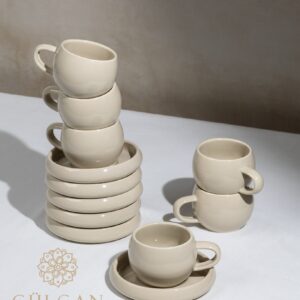 Bondy dupe espresso kopjes | Beige | 12-delig voor 6 personen
