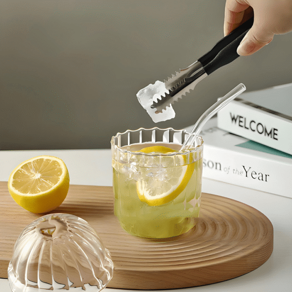 Dome ijskoffieglas met rietje en deksel | 450 ml