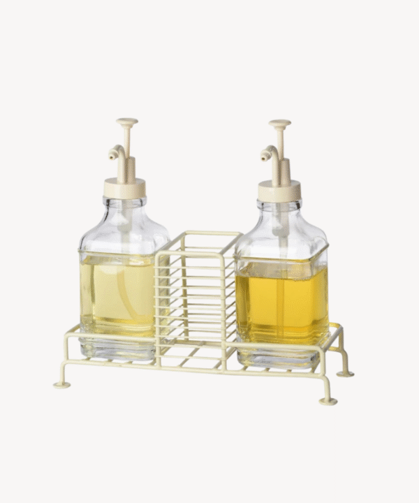 Glove dubbele keukendispenser met metalen houder | Beige