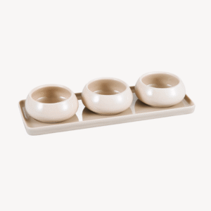 Bondy dupe aperitiefset | 4-delig | beige | 28 cm