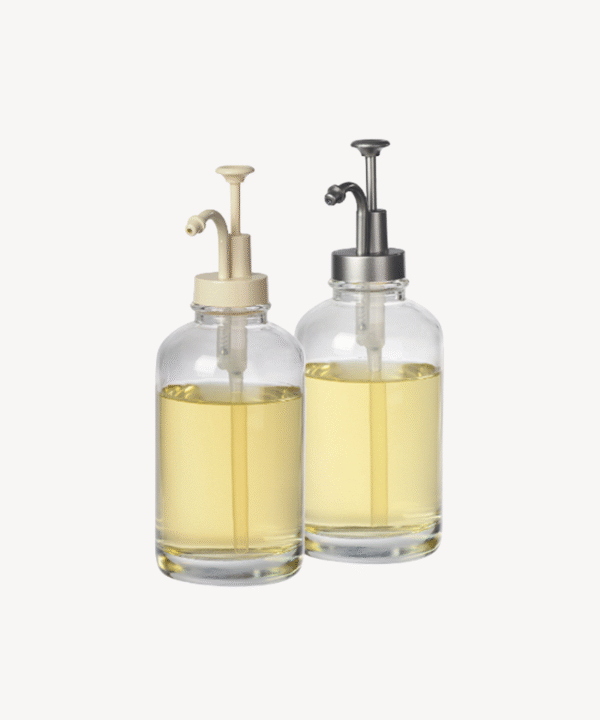 Angel glazen dispenser fles 500 ml – Zilver