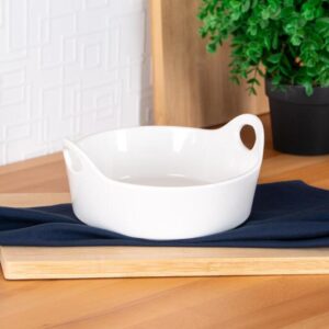 Bianco Perla porseleinen serveerschaal | Met handgrepen | 21 cm | Wit