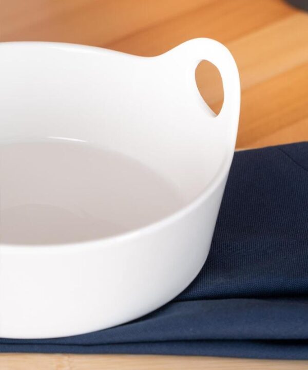 Bianco Perla porseleinen serveerschaal | Met handgrepen | 21 cm | Wit