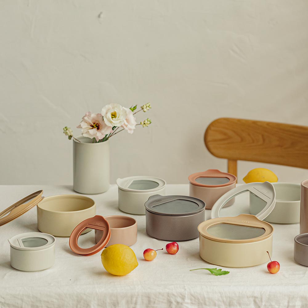 Neoflam FIKA One keramische bewaardozen set | 6-delig | Stone white