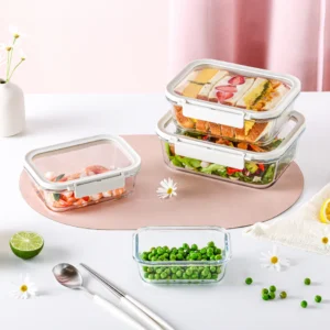 Neoflam Comodo glazen vershouddoos beige | 1000 ml