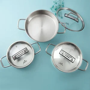 Jumbo Assos 6-delige premium RVS midi pannenset – 16/18/20 cm 