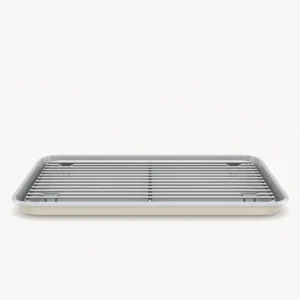 Bakplaat met afkoelrooster beige – PFAS-vrij, keramische antiaanbaklaag