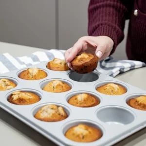 Keramische muffinvorm beige – 12-Vaks, PFAS-vrij, Antiaanbak