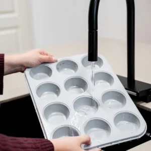 Keramische muffinvorm beige – 12-Vaks, PFAS-vrij, Antiaanbak