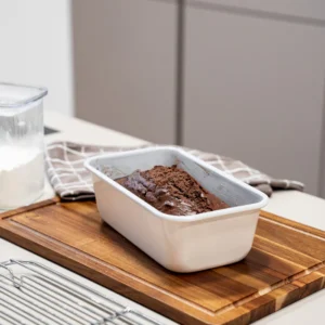 Rechthoekige keramische bakvorm beige – Antiaanbak 