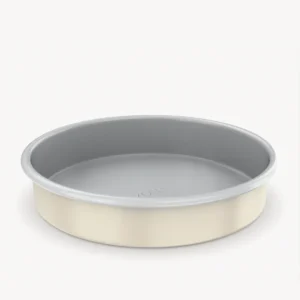 Ronde keramische bakvorm beige – Antiaanbak