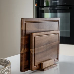 Core acaciahouten snijplankenset – 3-delig met houder