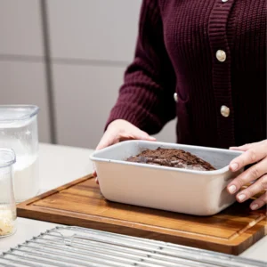 Rechthoekige keramische bakvorm beige – Antiaanbak 