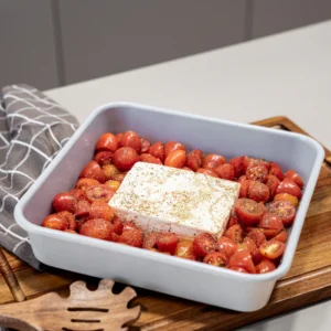 Vierkante Keramische Bakvorm Beige – Antiaanbak 