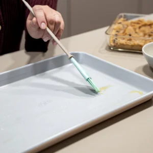 Bakplaat met afkoelrooster beige – PFAS-vrij, keramische antiaanbaklaag