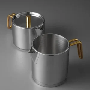 Jumbo Metalix Midi inductie theepot – Titanium goud – 1,2 + 0,9 Liter