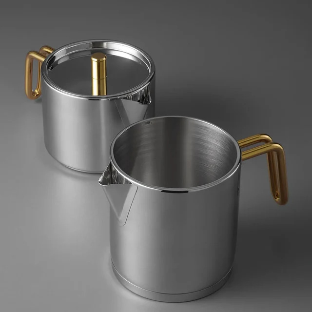Jumbo Metalix Midi inductie theepot – Titanium goud – 1,2 + 0,9 Liter