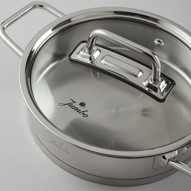 Jumbo Assos 6-delige premium RVS midi pannenset – 16/18/20 cm