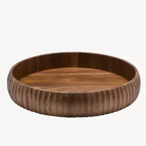 Acaciahouten stripe schaal Ø 30 cm