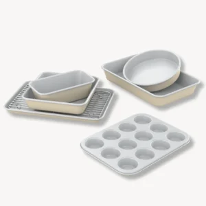 Complete 6-delige bakvormen set beige – Keramische antiaanbak, PFAS-vrij