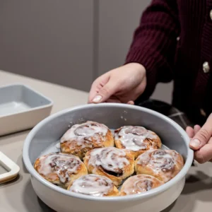 Ronde keramische bakvorm beige – Antiaanbak