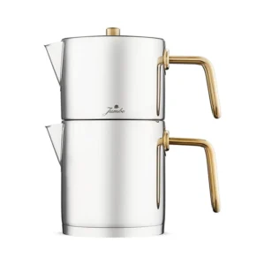 Jumbo Metalix inductie theepot – Titanium goud – 1,5 + 1,1 Liter