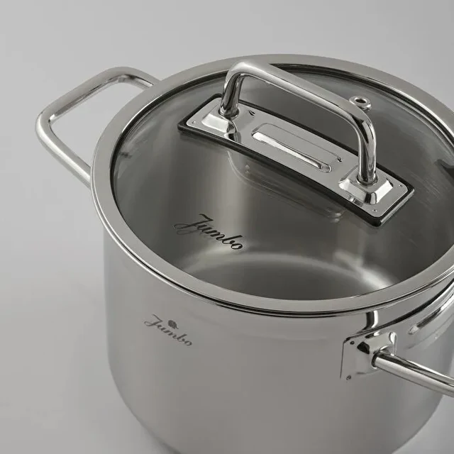 Jumbo Assos 6-delige premium RVS midi pannenset – 16/18/20 cm