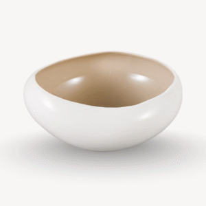 Bricard Barles porseleinen saladekom | Beige-wit | 23 cm