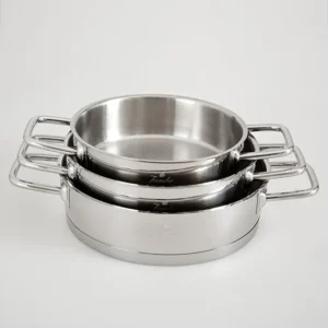 Jumbo Assos 6-delige premium RVS midi pannenset – 16/18/20 cm 