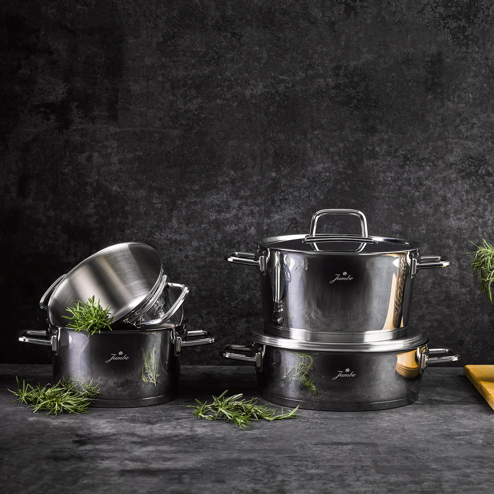 Jumbo Felix 8-delige RVS premium pannenset