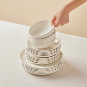 Karaca Streamline Remi Bone 24-delige serviesset – wit, 6-persoons