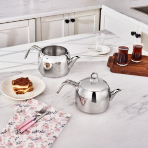 Karaca Manes rvs theepot – 1.35 L + 1.95 L