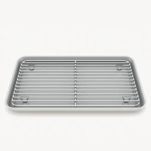 Bakplaat met afkoelrooster beige – PFAS-vrij, keramische antiaanbaklaag